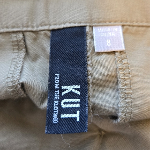 Kut From The Kloth Women's Pants Sz 8 All Cotton Beige Taper Leg Casual Comfort - Picture 12 of 15
